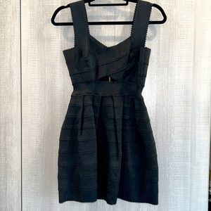 Akira Black Fit & Flare Elastic Bandage Dress
